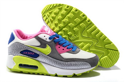 Nike Air Max 90 Womenss Shoes New Special Colored Silver White Pink Blue Coupon Code